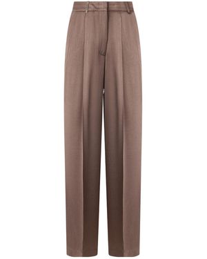 Peserico High-Waist Wide-Leg Trousers - Brown