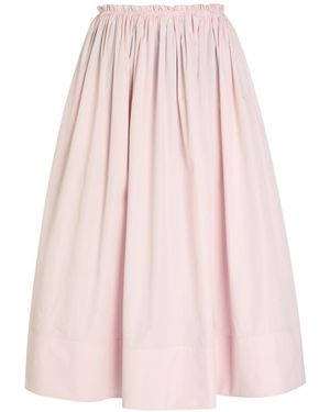 Gabriela Hearst Poplin Midi Skirt - Pink