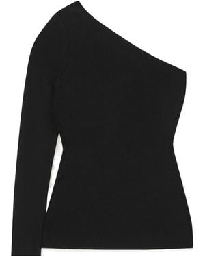 Victoria Beckham Casual One-Shoulder Top - Black