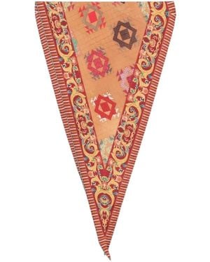 Pierre Louis Mascia Geometric-Pattern Scarf - Red