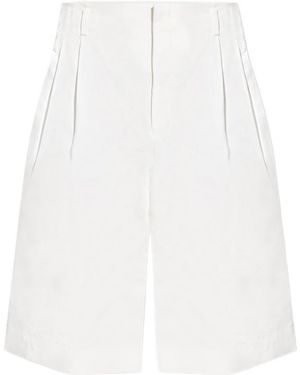 Comme des Garçons Pleated Wide-Leg Bermuda Shorts - White