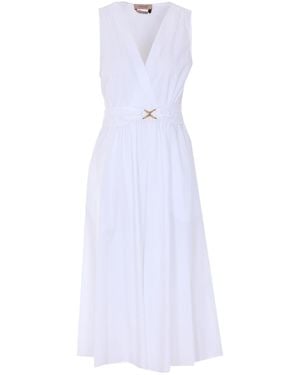 Twinset V-Neck Sleeveless Dress - White