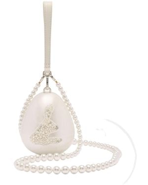 Simone Rocha Embellished Chain-Detail Egg Bag - White