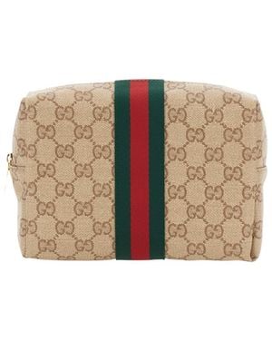 Gucci Large Cosmetic Case With Web - Natural