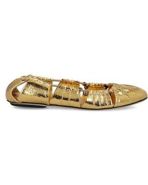 Chloé Chlo Luna Cut-Out Metallic Ballet Flats