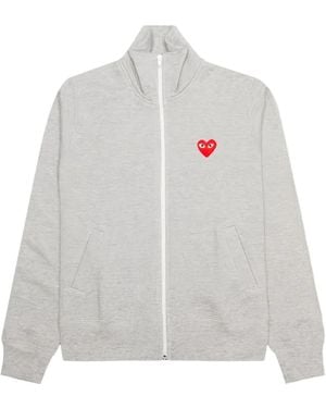 COMME DES GARÇONS PLAY Heart Logo-Patch Track Jacket - White