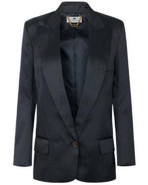 Elisabetta Franchi Satin Single-Breasted Blazer - Blue