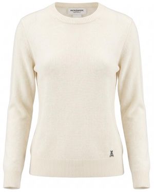 Patrizia Pepe Logo-Plaque Cashmere Jumper - Natural