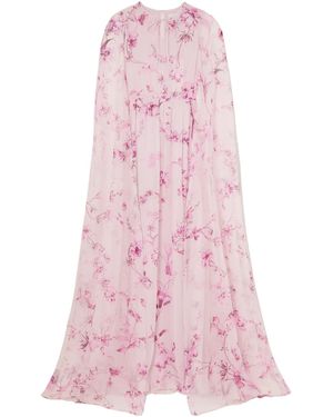 Erdem Kenley Shawl-Style Printed Dress - Pink
