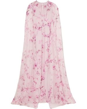 Erdem Kenley Shawl-Style Printed Dress - Pink