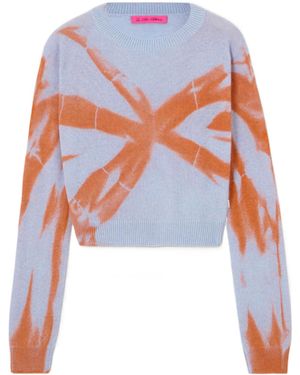 The Elder Statesman Colourful Cropped Cashmere Jumper - White