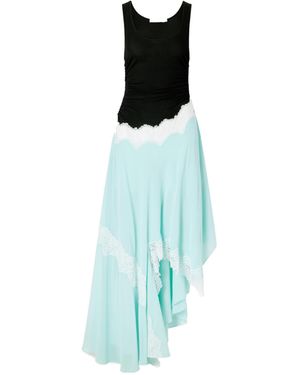 Christopher Esber Lace-Trim Gathered Dress - Blue