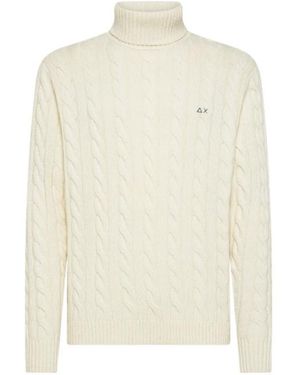 Sun 68 Cable-Knit Turtleneck Knitted Jumper - White