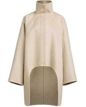 Alaïa Asymmetric Double Face Cachmere Coat - Natural