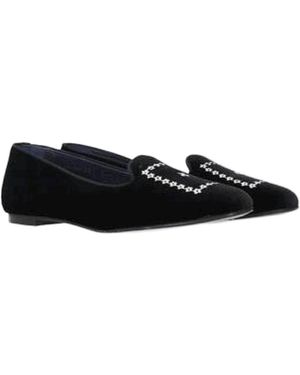 Castañer Cuadrado Velvet Slipper - Black