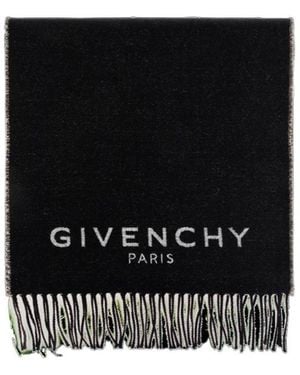 Givenchy Logo Intarsia Knit Scarf - Black