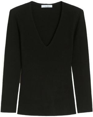 Max Mara Viscose Blend Yarn Sweater - Black