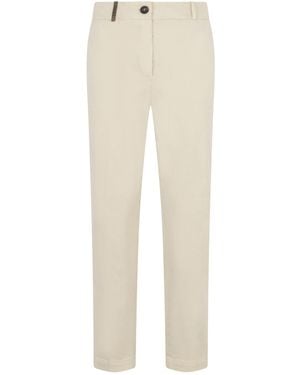 Peserico Slim-Fit Tailored Trousers - Natural