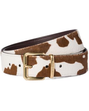 Miu Miu Printed Leather Belt - Brown