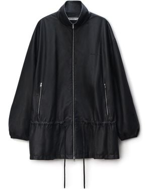 Alexander Wang Waist Bonded Leather Jacket - Black