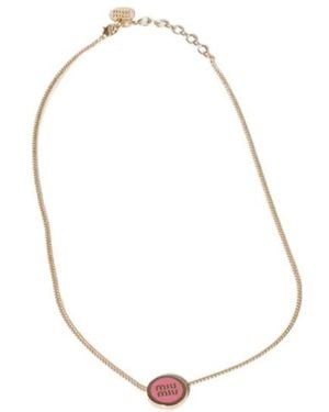 Miu Miu Metal Necklace - White