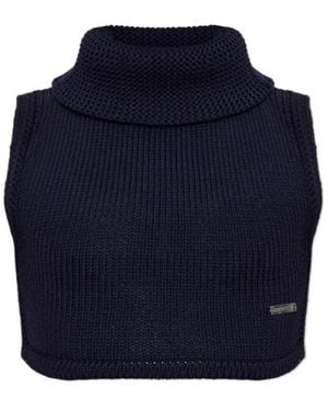 DSquared² Cropped Turtleneck Knitted Top - Blue