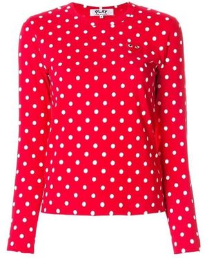 COMME DES GARÇONS PLAY Comme Des Garçons Play Polka Dot Long-Sleeved T-Shirt - Red
