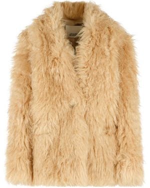 Isabel Marant Faux Fur Relaxed-Fit Coat - Natural
