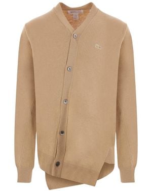 Comme des Garçons X Lacoste Asymmetric Wool Cardigan - Natural