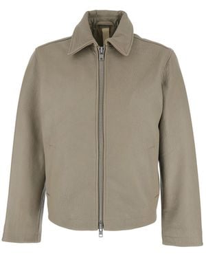 sunflower Cropped Leather Jacket - Gray