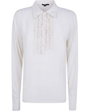 Seventy Ruffled Polo Neck Sweater - White