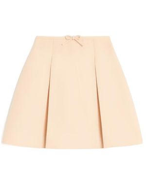 Valentino Bow Detailed Pleated Skort - Natural