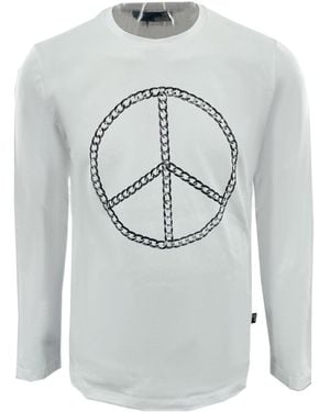 Moschino Round Collar And Long-Sleeved T-Shirt - Grey