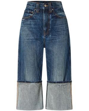 KHAITE Lykens Cuffed Wide-Leg Jeans - Blue