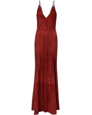 Gabriela Hearst Brigita Suede Maxi Dress - Red