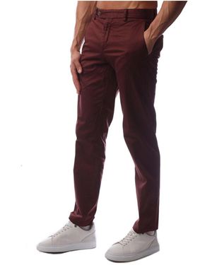 BOSS Burgundy Chino Trousers - Red