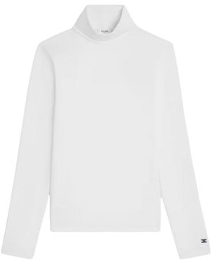 Celine High Neck Top - White