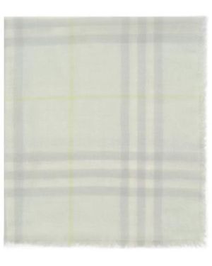 Burberry Wide Check Fringed Scarf - White