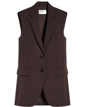 Sportmax Single-Breasted Sleeveless Gilet - Brown