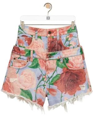 Loewe Roses Shorts - White