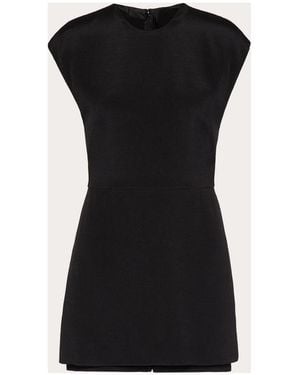 Valentino Round Neck Sleeveless Playsuit - Black
