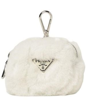 Prada Mini Zipped Pouch - White