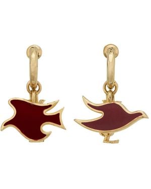Saint Laurent Dove Pendant Earrings - White