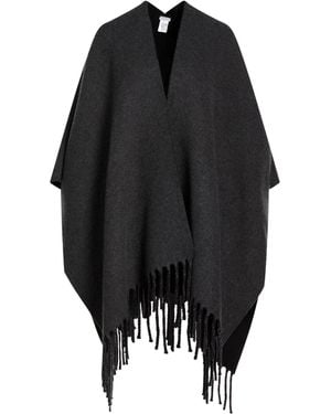 Brunello Cucinelli Two-Tone Tassel Sleeveless Cape - Black