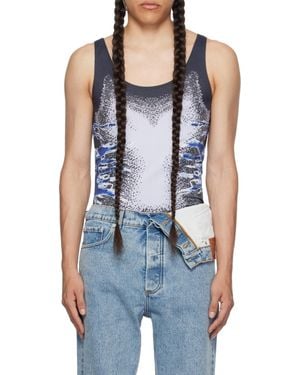 Y. Project Whisker-Print Top - Blue