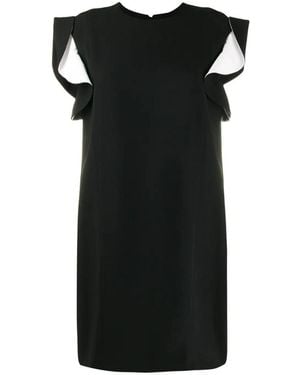 Givenchy Ruffle Sleeve Straight Fit Dress - Black