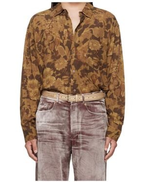 Magliano Dried Flowers Long Sleeve Shirt - Brown