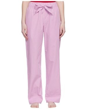 Tekla Drawstring Striped Pajama Pants - Pink