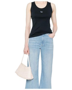 Maison Kitsuné Maison Kitsuné Baby Fox Ribbed Tank Top - Blue