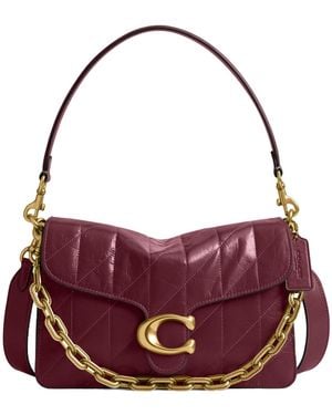 COACH Chain Tabby Shoulder Bag With Quilting - Red